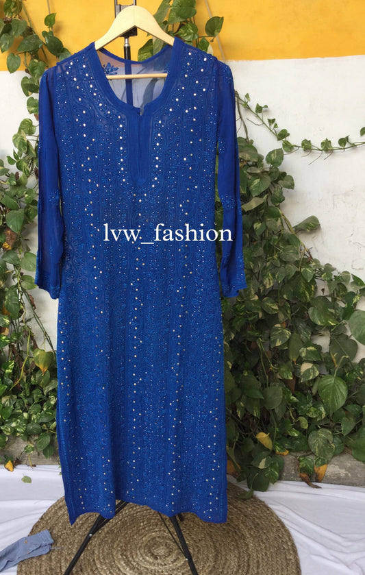 Beautiful Blue Premium Georgette kurta With Inner