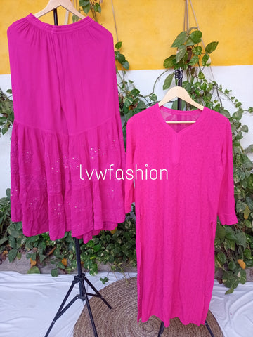 Beautiful Premium Georgette Pink Gharara set