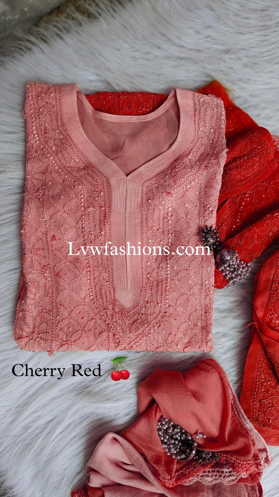 Beautiful Shades Of Resham Embroidery Chikankari Ombre Effect kurtas With slip
