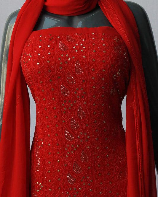 Ruhani Surkh Premium Georgette unstitched suit