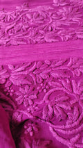 Mahira purple pure georgette long Chikankari kurta with inner, by LVW Fashion, featuring intricate embroidery and a flowing design.