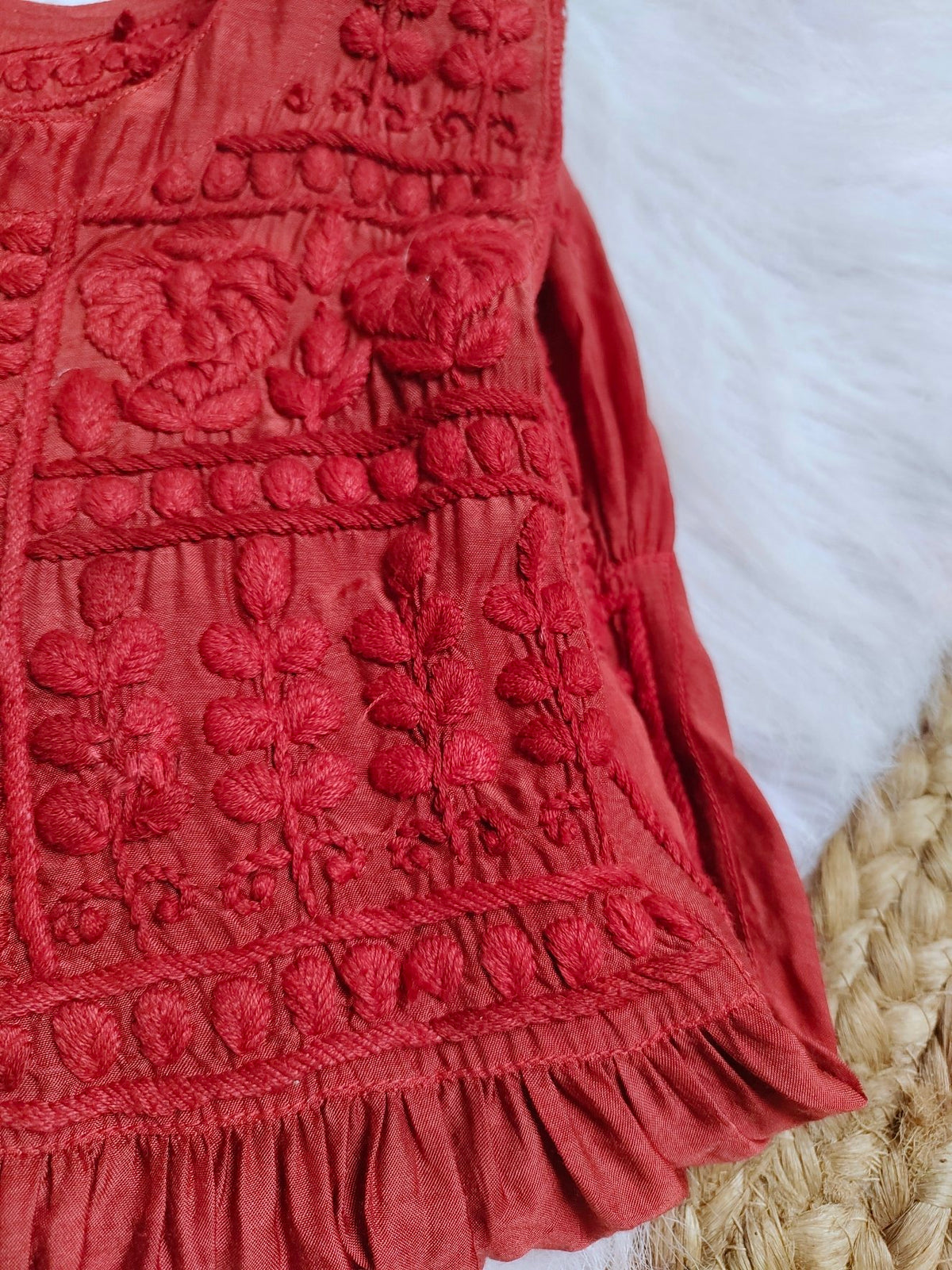 Luxurious Pakizah Silk Chikankari Anarkali Dress by LVW Fashion featuring intricate embroidery and flowing silhouette.