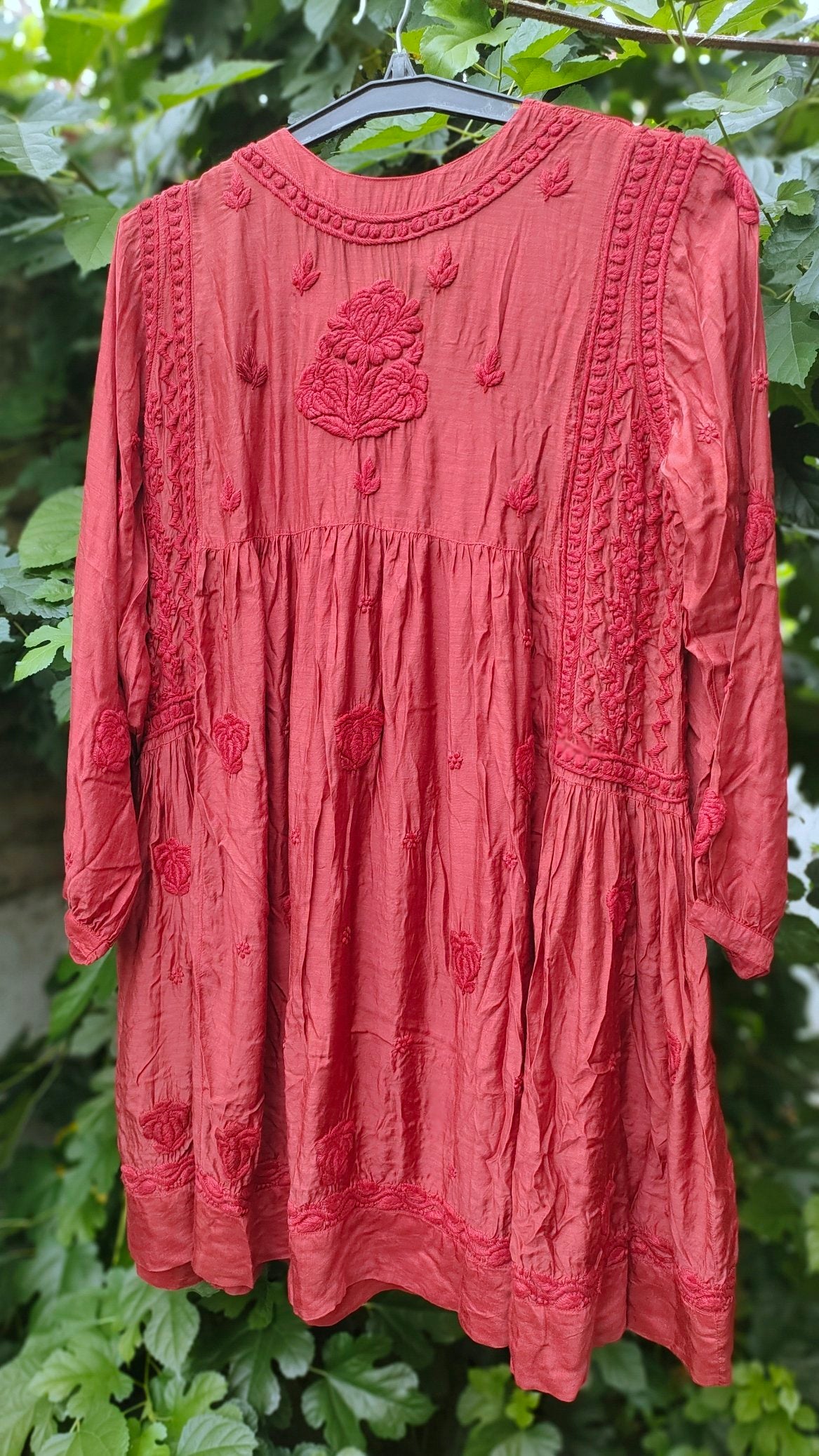 Pakizah Silk Chikankari Anarkali Dress by LVW Fashion with intricate embroidery, flowing silhouette, and luxurious fabric.