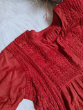 Luxurious Pakizah Silk Chikankari Anarkali Dress by LVW Fashion featuring intricate embroidery and a flowing silhouette.