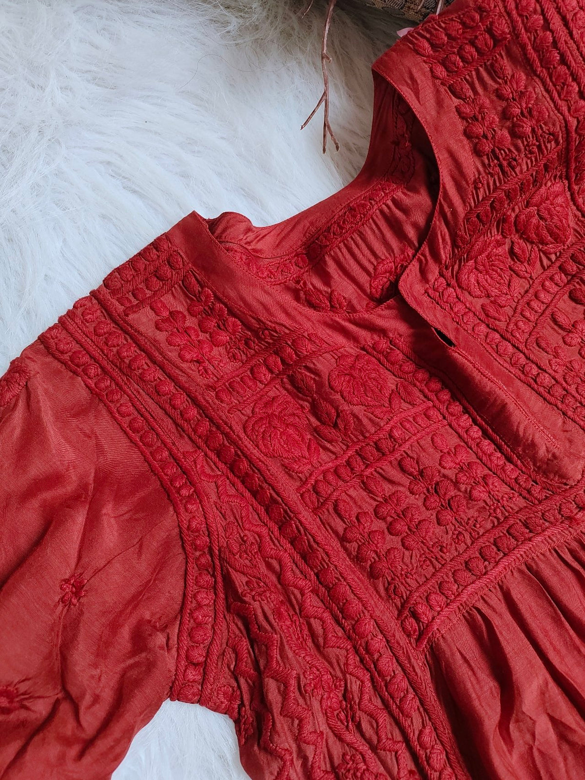Luxurious Pakizah Silk Chikankari Anarkali Dress by LVW Fashion featuring intricate embroidery and a flowing silhouette.