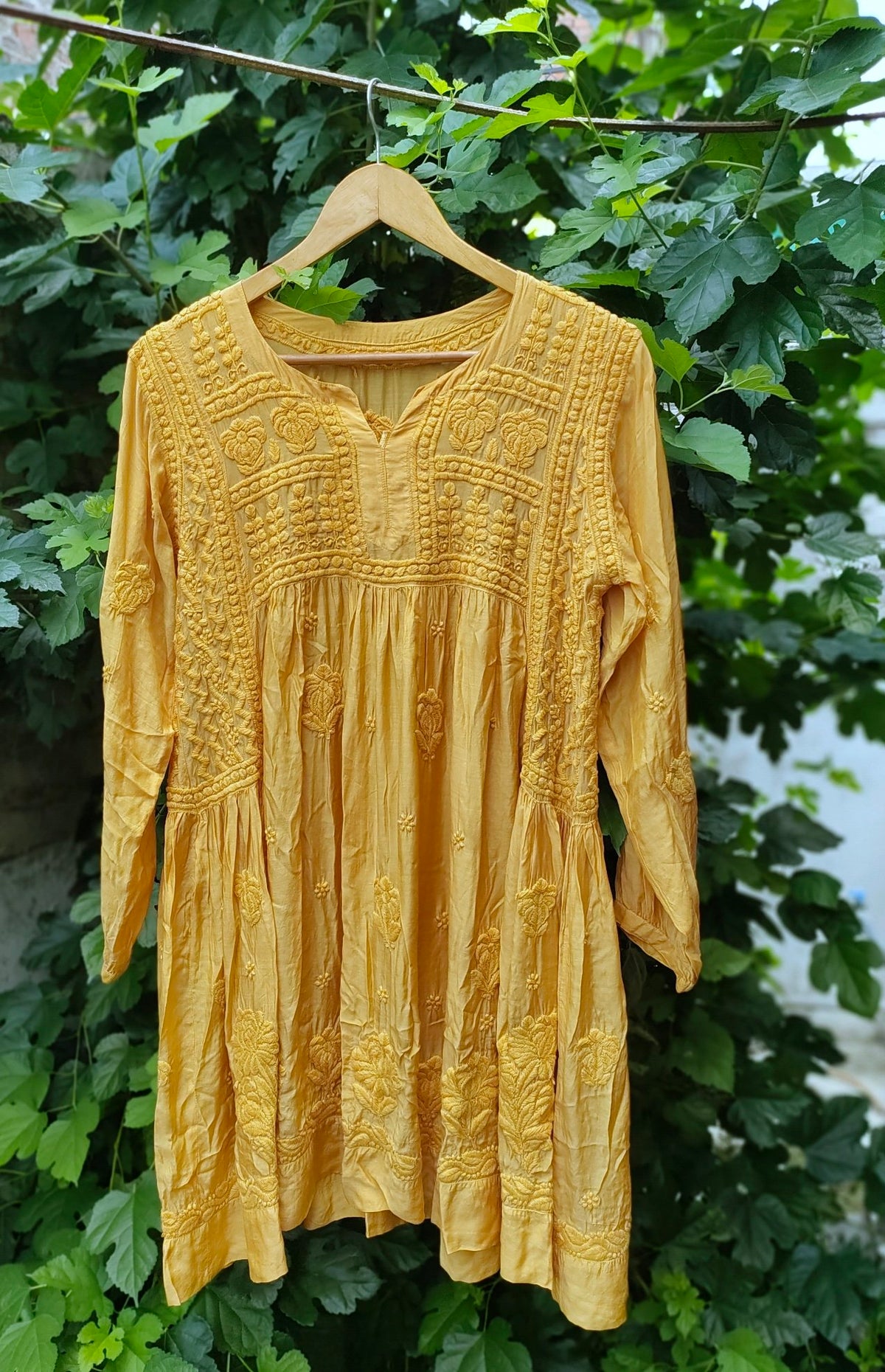 Pakizah Super Soft Silk Chikankari Tunic by LVW Fashion, luxurious embroidered stylish tunic with intricate detailing and soft silk fabric.