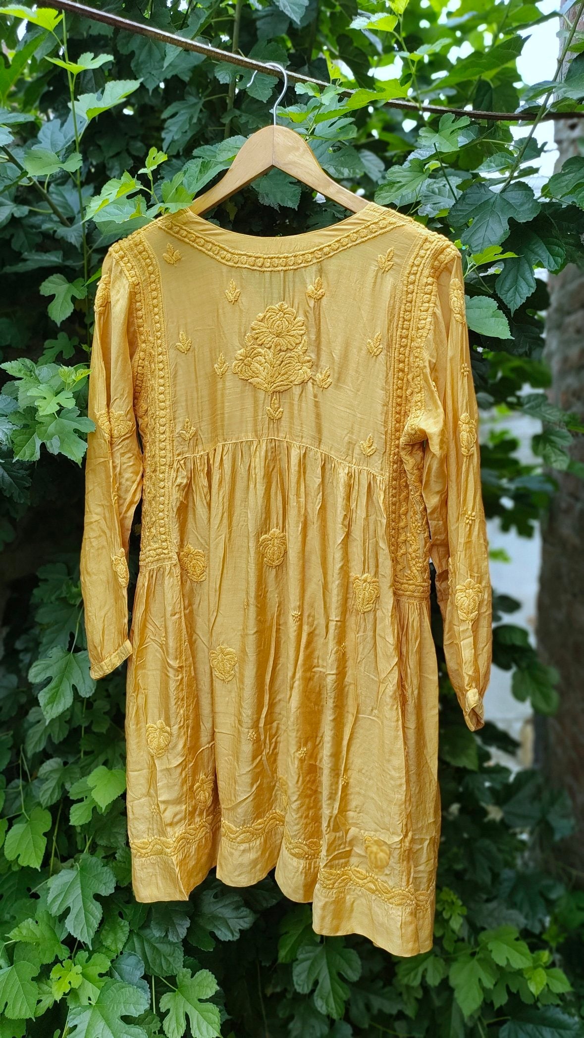 Luxurious Pakizah super soft silk Chikankari tunic by LVW Fashion, featuring intricate embroidery and a stylish design.