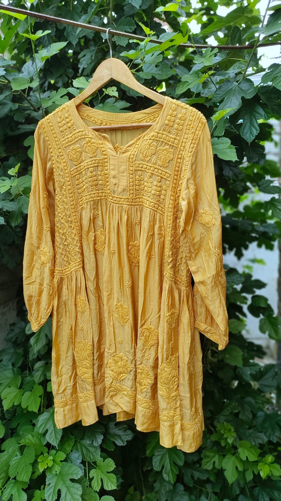 Luxurious Pakizah Super Soft Silk Chikankari Tunic by LVW Fashion, showcasing intricate embroidery and elegant styling.