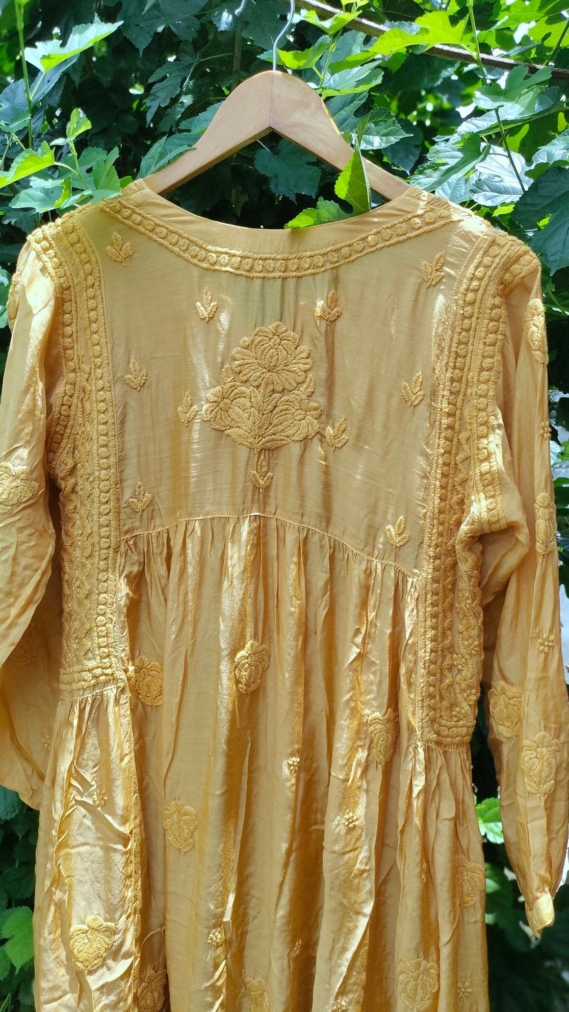 Luxurious Pakizah super soft silk Chikankari tunic by LVW Fashion, featuring intricate embroidery and a stylish fit in XL size.