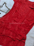 Pink Zainab Premium Georgette Chikankari long kurta with side big booties, crafted by LVW Fashion Luxurious Chikankari.