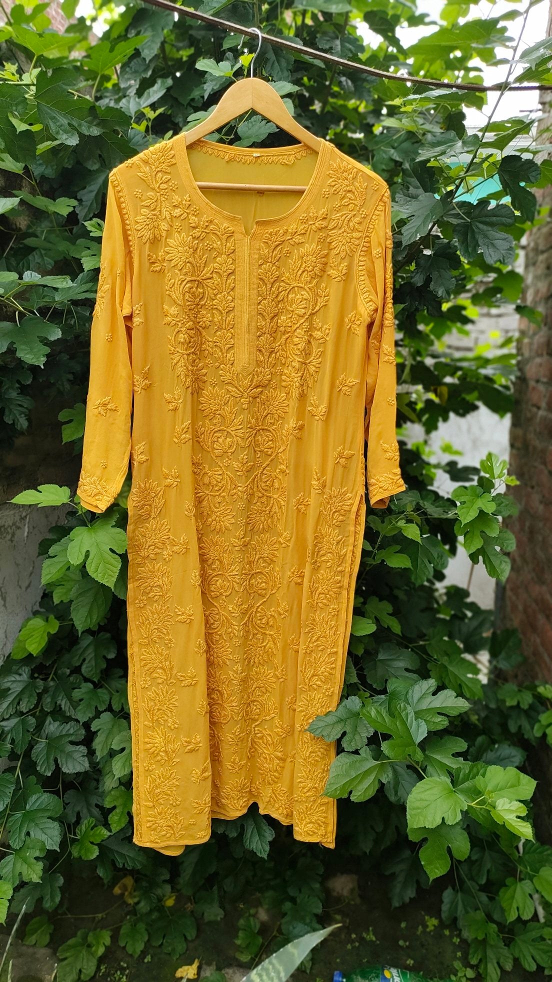 Mahira Premium Georgette long Chikankari kurta with matching pant and dupatta, luxurious look by LVW Fashion Luxurious Chikankari.