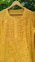 Mahira Premium Georgette long Chikankari kurta from LVW Fashion with matching pant and dupatta, showcasing intricate embroidery and luxurious fabric.