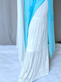 Premium Georgette Gharara set with Kamdani embroidery and attached lining, by LVW Fashion Luxurious Chikankari.