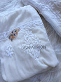 Elegant LVW Fashion SARA Chikankari embroidery pure chiffon dupatta with intricate hand-embroidery in soft pastel shades.