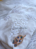 Elegant pure chiffon dupatta with intricate SARA Chikankari embroidery by LVW Fashion, showcasing luxurious craftsmanship.