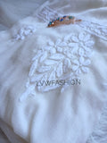 Elegant LVW Fashion SARA Chikankari embroidery pure chiffon dupatta with intricate hand-stitched floral patterns and delicate embroidery.