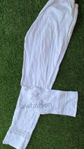 Stretchable cotton Chikankari pant with lace detail from LVW Fashion, featuring a free size and intricate embroidery.