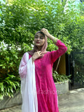 Pink and white Chikankari Sharara set by LVW Fashion Luxurious, featuring intricate embroidery and a luxurious look.