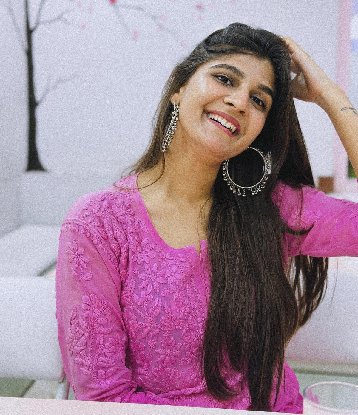 Meer Premium Georgette Chikankari Ombre Kurta by LVW Fashion, showcasing intricate embroidery and elegant ombre fabric design.