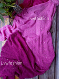 French Plum Ombre Dyed premium Georgette 3-piece set by LVW Fashion, featuring elegant fabric and intricate detailing.