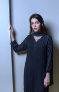 Black Resham embroidery Chikankari Kurta set by LVW Fashion, featuring intricate embroidery and a full traditional ensemble.