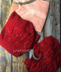 Peach and red contrast premium georgette 3-piece set by LVW Fashion Luxurious Chikankari, featuring elegant fabric and intricate detailing.