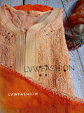 Luxurious LVW Fashion double shades georgette kurta dupatta set with intricate chikankari embroidery, perfect for elegant traditional wear.