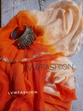 Premium double shades georgette kurta and dupatta set by LVW Fashion Luxurious Chikankari, featuring intricate embroidery and vibrant colors.