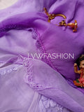 Luxurious LVW Fashion Georgette Ombre Dyed 3-piece set with intricate Chikankari embroidery, lightweight and elegant for special occasions.