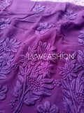 Luxurious LVW Fashion Georgette Ombre Dyed 3-Piece Set with intricate Chikankari embroidery, lightweight and elegant for special occasions.