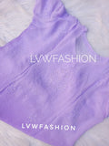 Lavender ombre dyed 3-piece set by LVW Fashion featuring luxurious Chikankari embroidery on fabric.