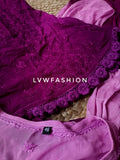 Premium purple ombre dyed 3-piece set by LVW Fashion Luxurious Chikankari featuring elegant embroidery and luxurious fabric.