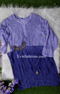 Beautiful blue ombre Chikankari 3-piece set by LVW Fashion featuring intricate embroidery and elegant traditional design.