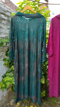Beautiful gray and teal shades Georgette Kurta Dupatta set by LVW Fashion with intricate Chikankari embroidery.