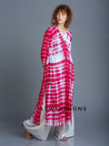 Pinkish tie-dye long Kurta in premium georgette with resham embroidery, from LVW Fashion Luxurious Chikankari.