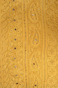 Beautiful yellowish premium georgette 3-piece set by LVW Fashion Luxurious Chikankari, featuring intricate embroidery and elegant design.