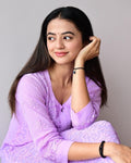 Celebrity-inspired Resham embroidery Chikankari kurta with inner, luxurious LVW Fashion Chikankari, styled for elegant wear.