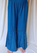 Christmas Blue Ombre Dye 3-piece set in premium georgette by LVW Fashion Luxurious Chikankari, featuring elegant blue ombre design.