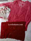 Electric blue Rose premium Georgette Chikankari kurta by LVW Fashion, showcasing intricate hand-stitched embroidery.