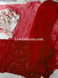 Electric blue Rose Premium Georgette Chikankari kurta by LVW Fashion with intricate hand-embroidery, lightweight and elegant.
