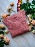 Elham Peach premium soft Georgette Chikankari tunic by LVW Fashion, showcasing intricate embroidery and elegant design.
