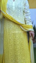 Emil Kurta Duptaa Set with intricate Chikankari and Kamdani embroidery by LVW Fashion, featuring detailed craftsmanship and elegant design.