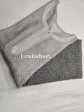 Luxurious LVW Fashion Mehrab premium georgette kurtas with mukaish jaal embroidery and slip, in fawn color.