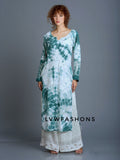 Feriha premium georgette long chikankari and kamdani add-on kurta with slip by LVW Fashion Luxurious Chikankari, in soft fabric.
