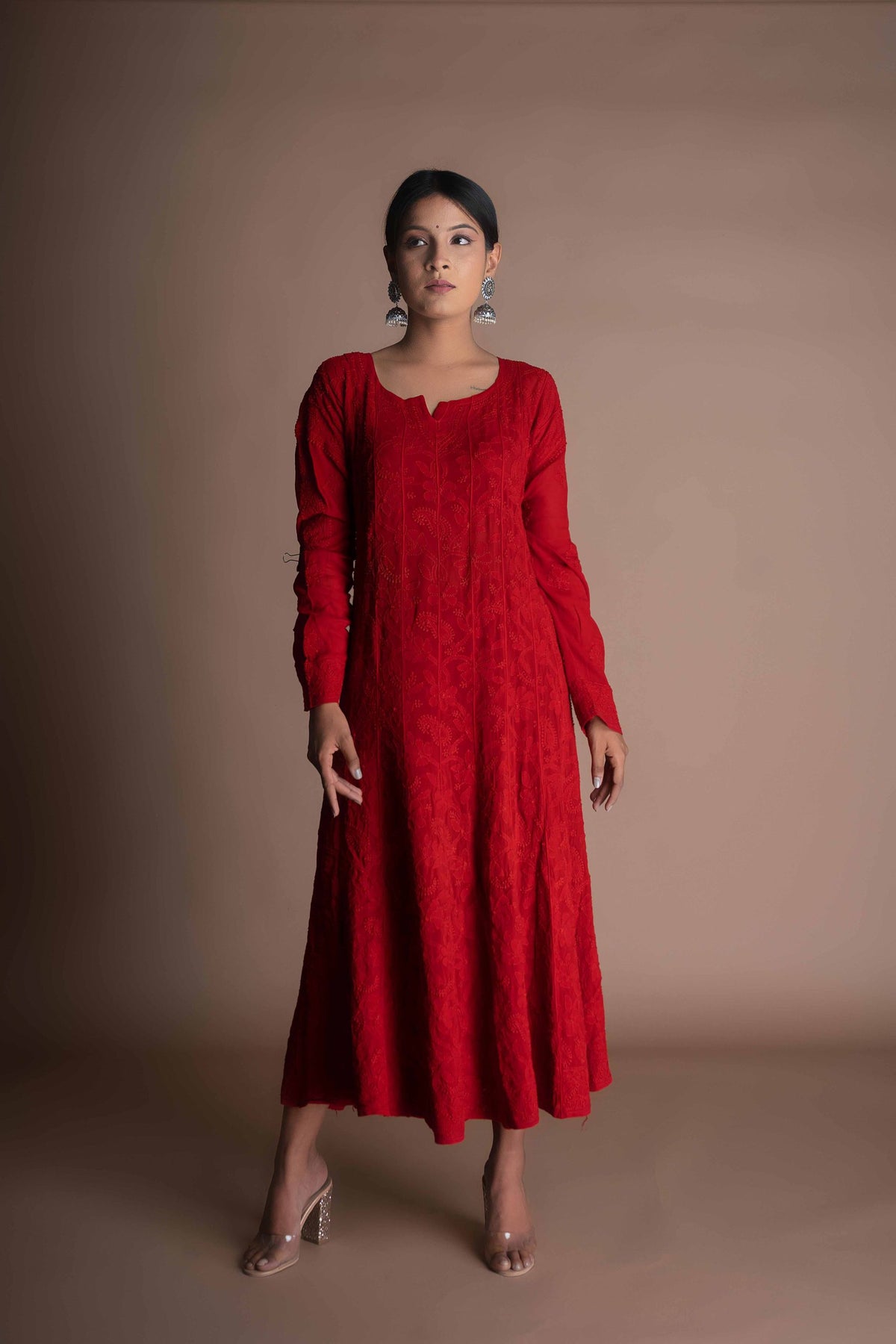 Fida premium georgette Anarkali with Resham embroidery and full work, from LVW Fashion Luxurious Chikankari.