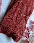 Hershey Kiss Premium Georgette Chikankari Tunic Dress Set by LVW Fashion, featuring intricate embroidery and flowing fabric.