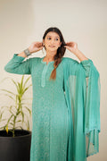 LVW Fashion Luxurious Chikankari Sharara Set in premium georgette with intricate embroidery, featuring a full traditional ensemble.