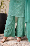LVW Fashion Luxurious Chikankari Sharara Set in premium georgette, featuring intricate embroidery and a stylish full set design.