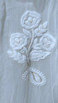 Luxurious LVW Fashion Chikankari Kurta set with pearls, Kasab embroidery, and silk slip in premium georgette fabric.