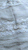 Luxurious look premium georgette Chikankari kurta set with pearls and Kasab embroidery, includes silk slip, by LVW Fashion Luxurious Chikankari.